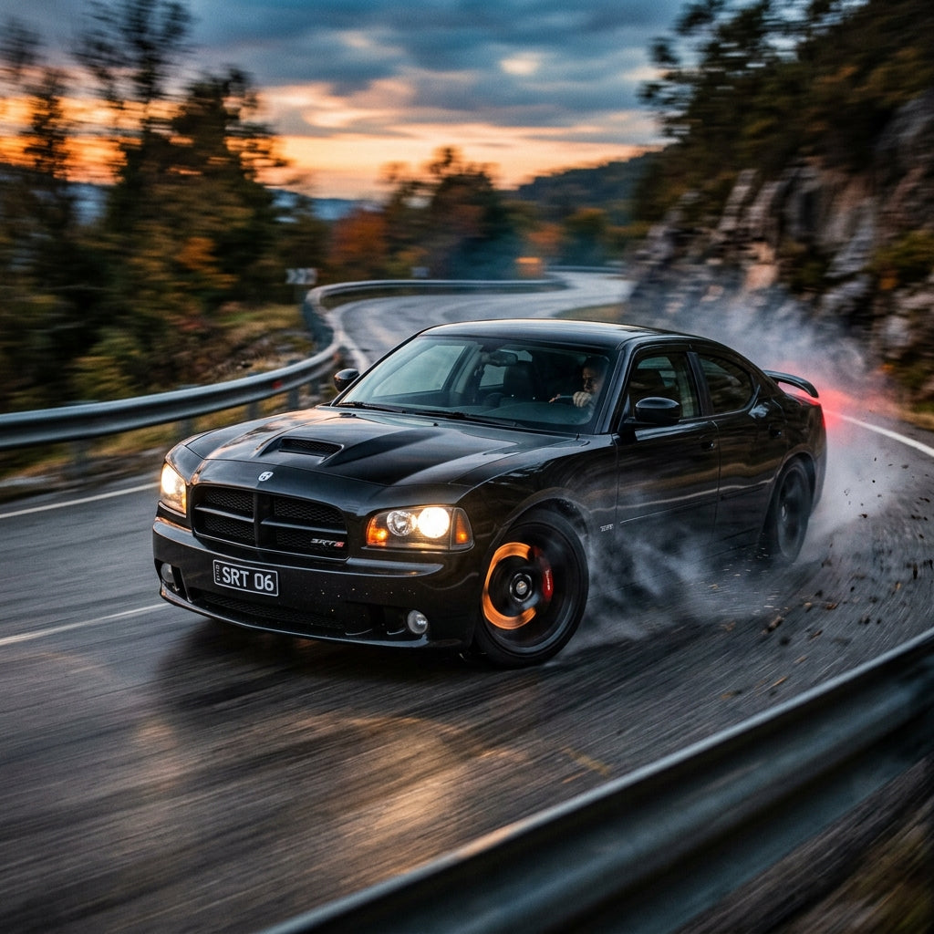 Action Shot: Dodge Charger Driving Fast