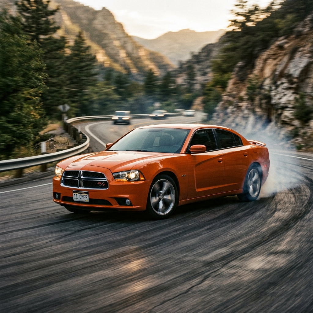 Action Shot: Dodge Charger,Durango Driving Fast