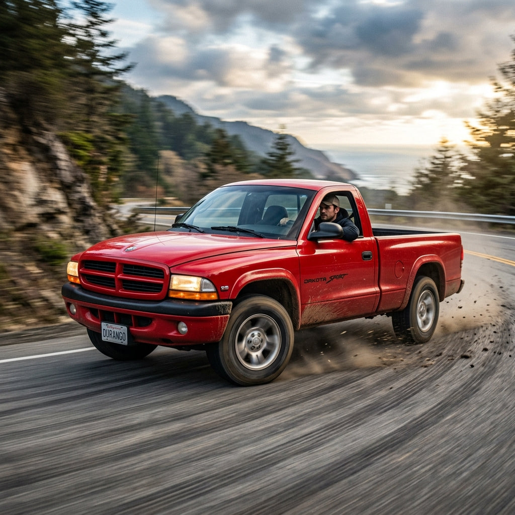 Action Shot: Dodge Dakota Driving Fast