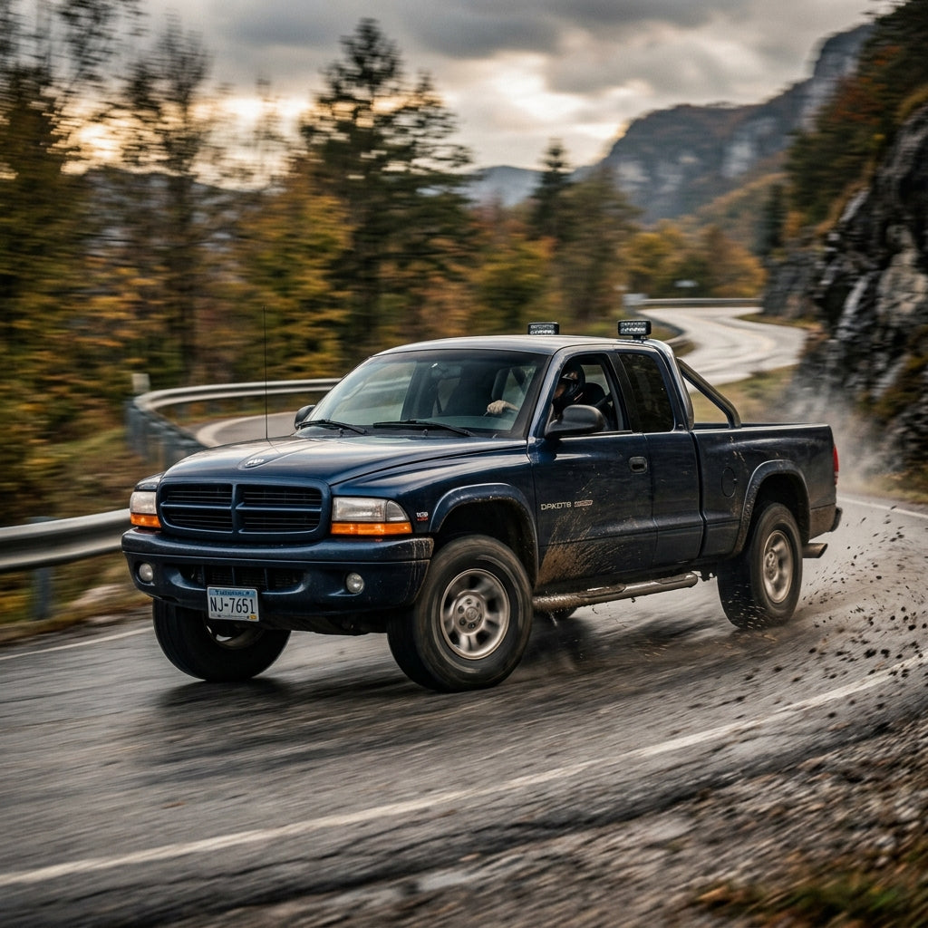 Action Shot: Dodge Dakota Driving Fast