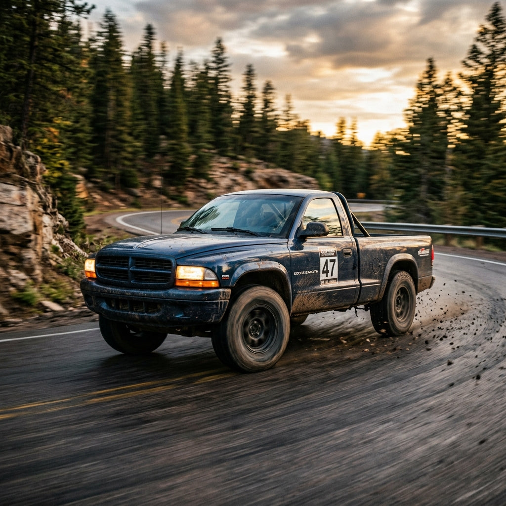 Action Shot: Dodge Dakota Driving Fast