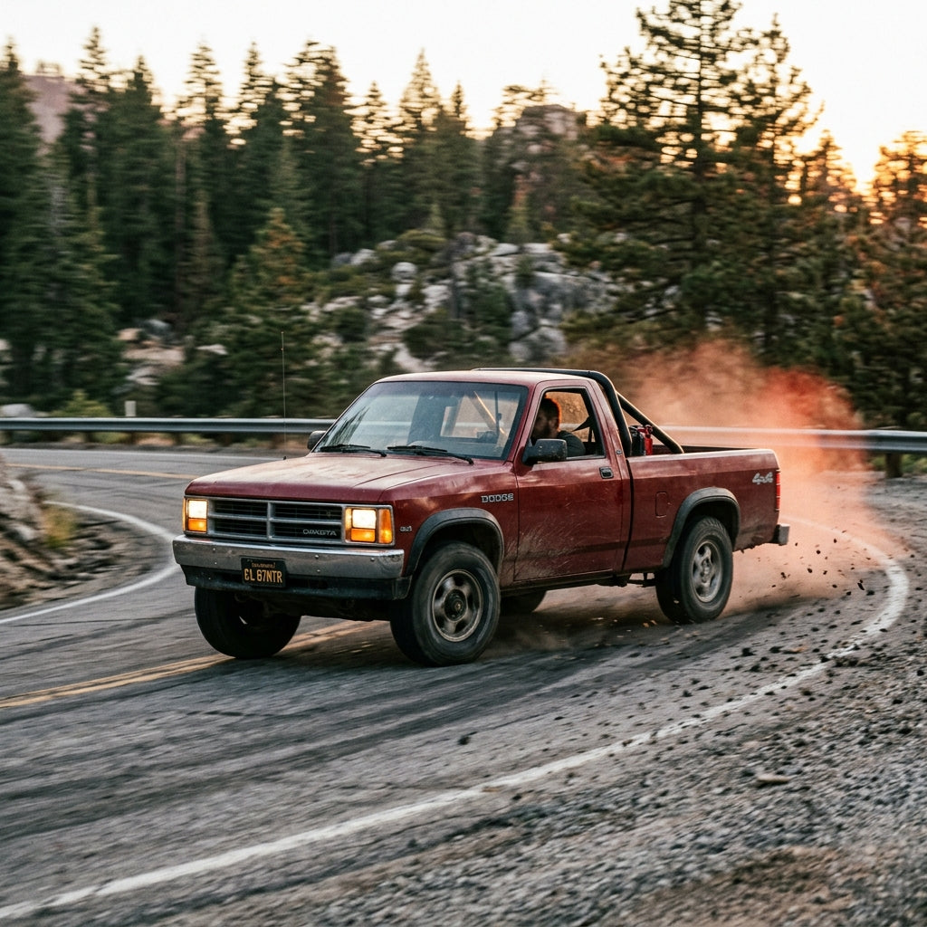 Action Shot: Dodge Dakota Driving Fast