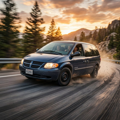 Action Shot: Dodge Grand Caravan Driving Fast