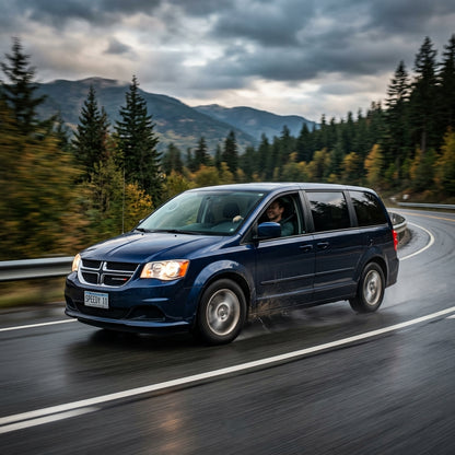 Action Shot: Dodge Grand Caravan Driving Fast