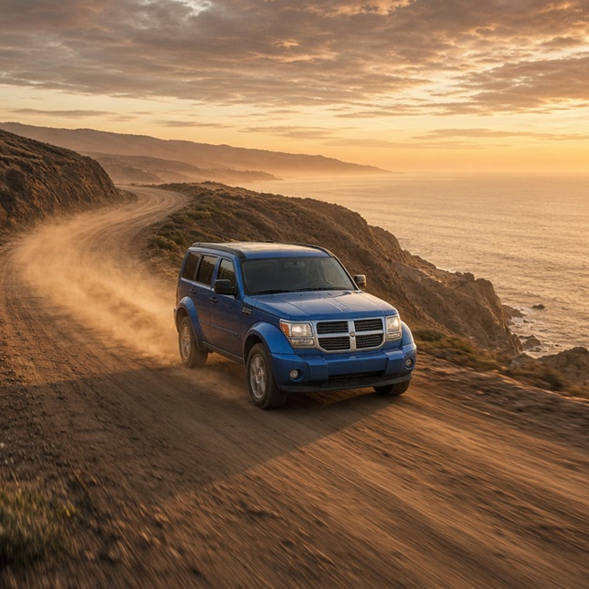Cold Air Intake for Dodge Nitro (2007-2010) 3.7L Engine - Blue - Dodge Nitro 2007-2011 driving fast