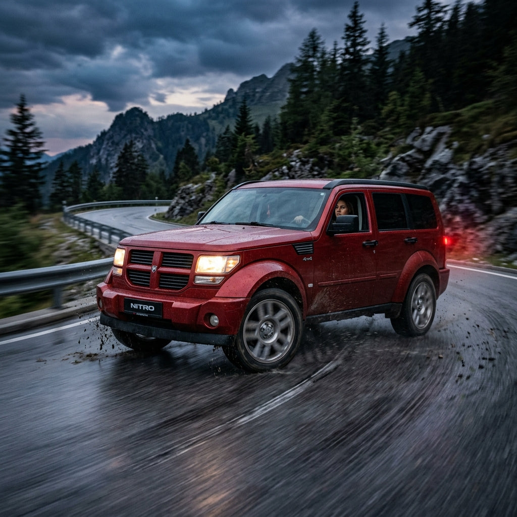Action Shot: Dodge Nitro Driving Fast