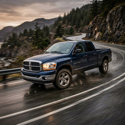 Action Shot: Dodge Ram 1500 Driving Fast
