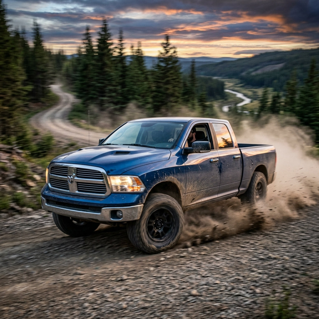 Action Shot: Dodge Ram 1500 Driving Fast