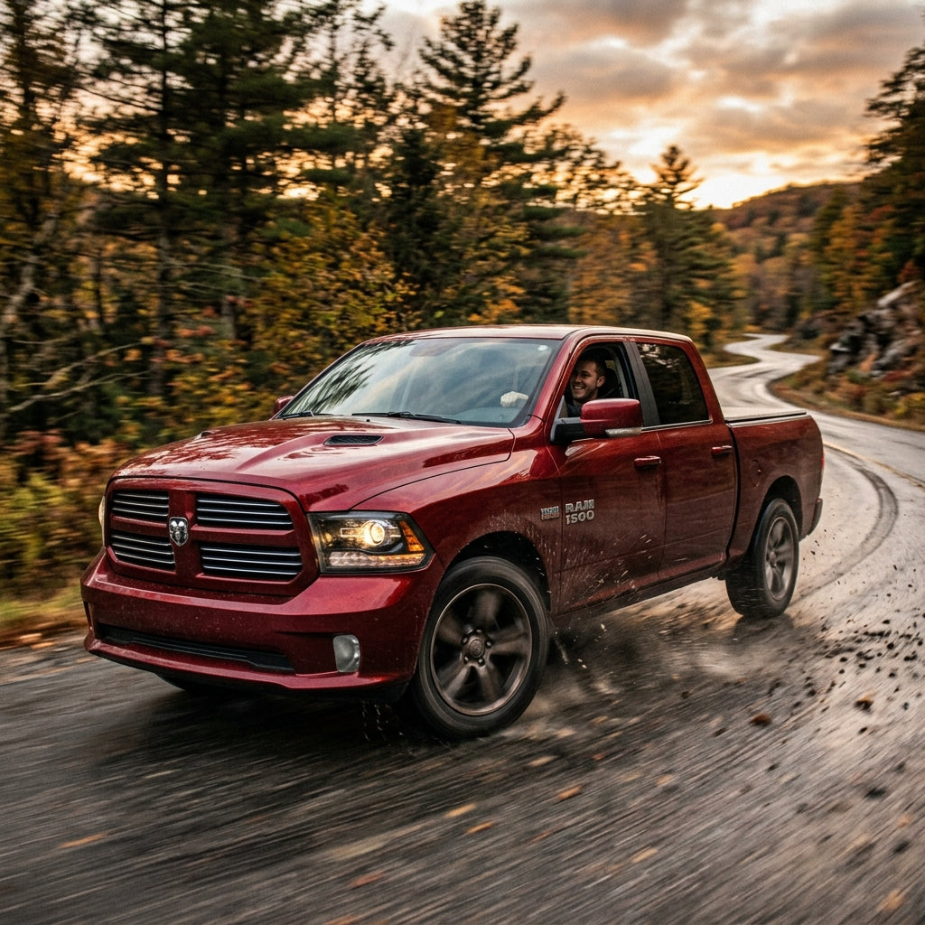 Action Shot: Dodge Ram 1500 Driving Fast