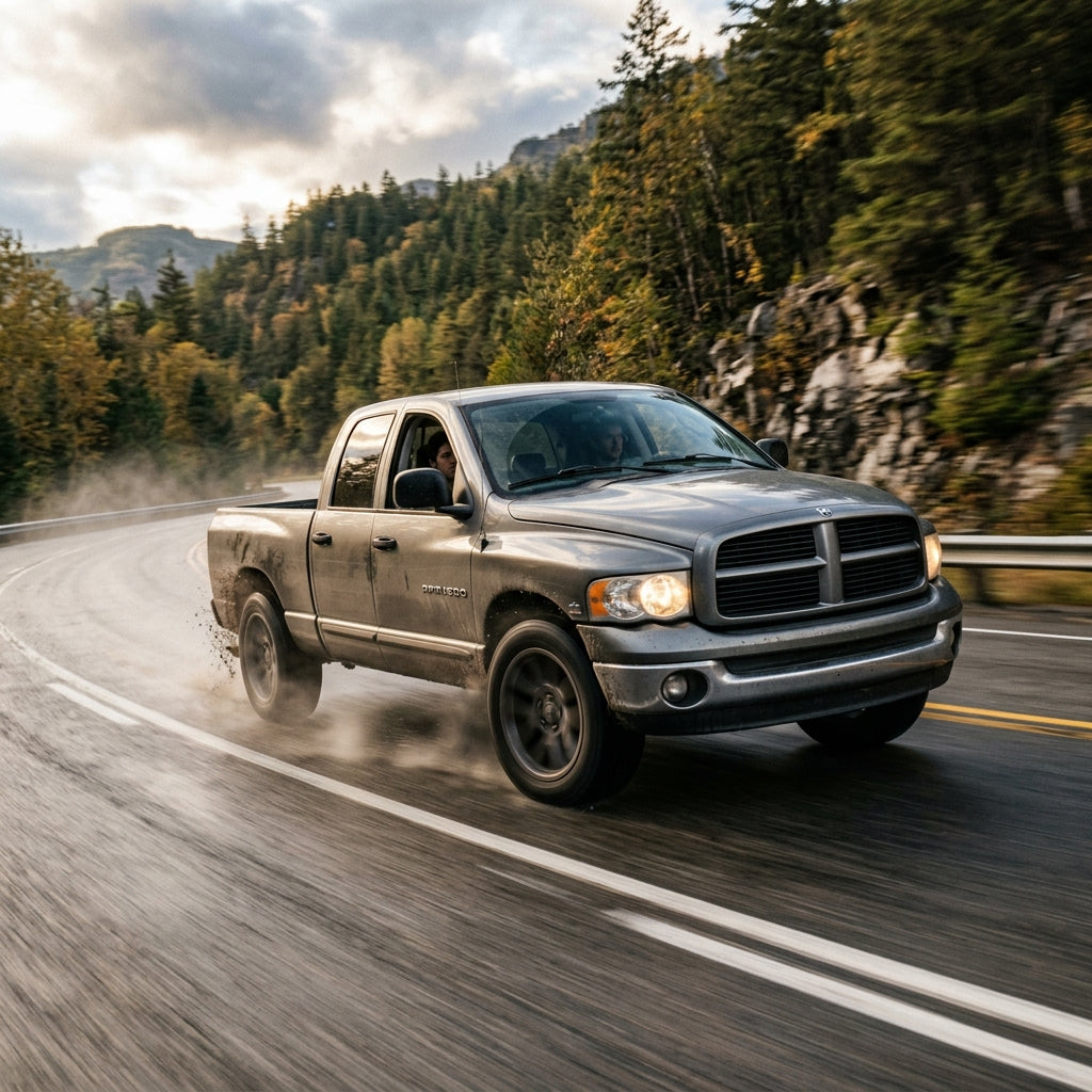Action Shot: Dodge Ram 1500 Driving Fast