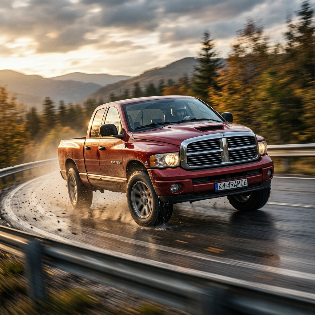 Action Shot: Dodge Ram 1500 Driving Fast