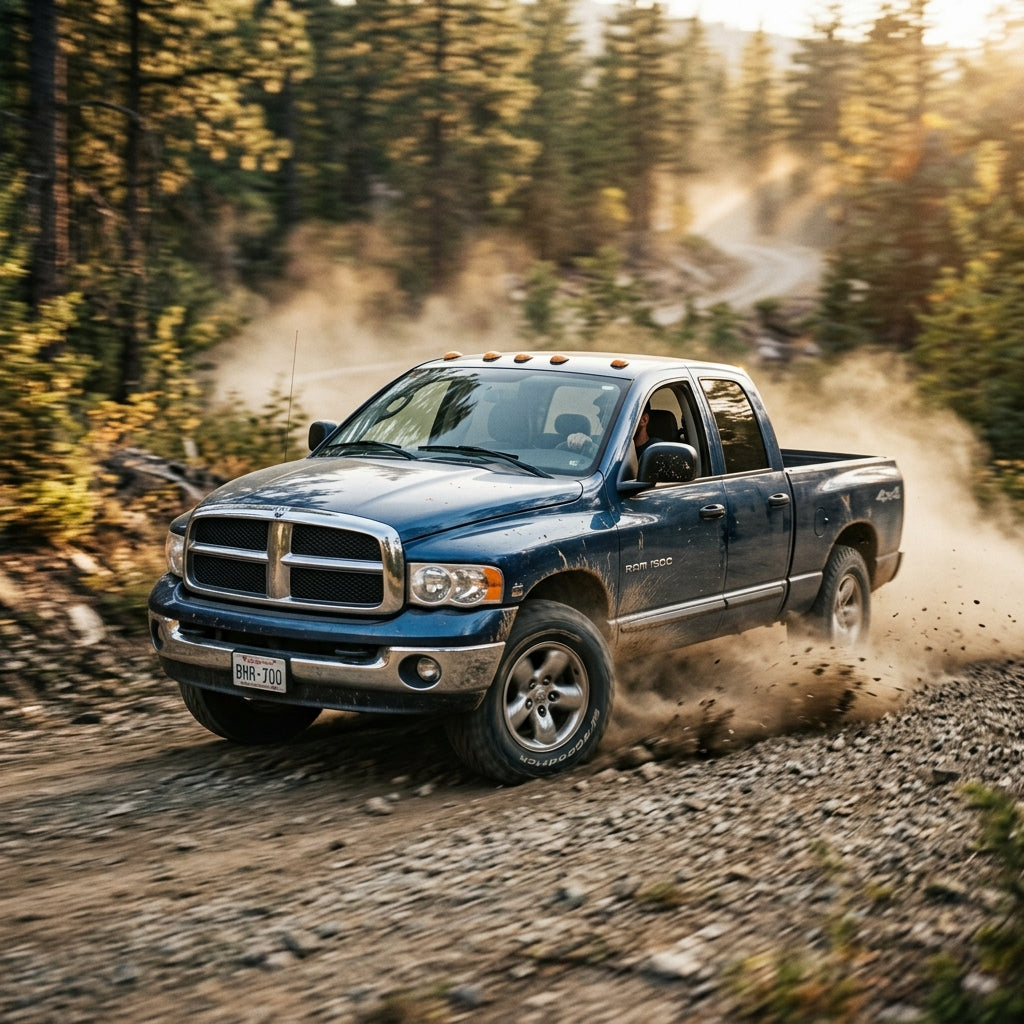 Action Shot: Dodge Ram 1500 Driving Fast