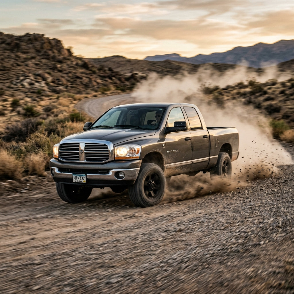 Action Shot: Dodge Ram 2500 Driving Fast