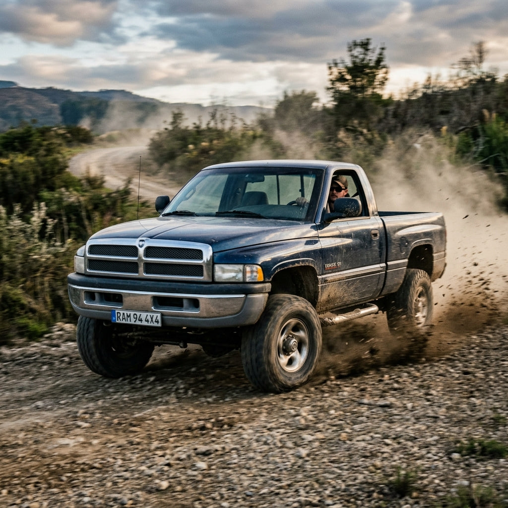 Action Shot: Dodge Ram 2500 Driving Fast