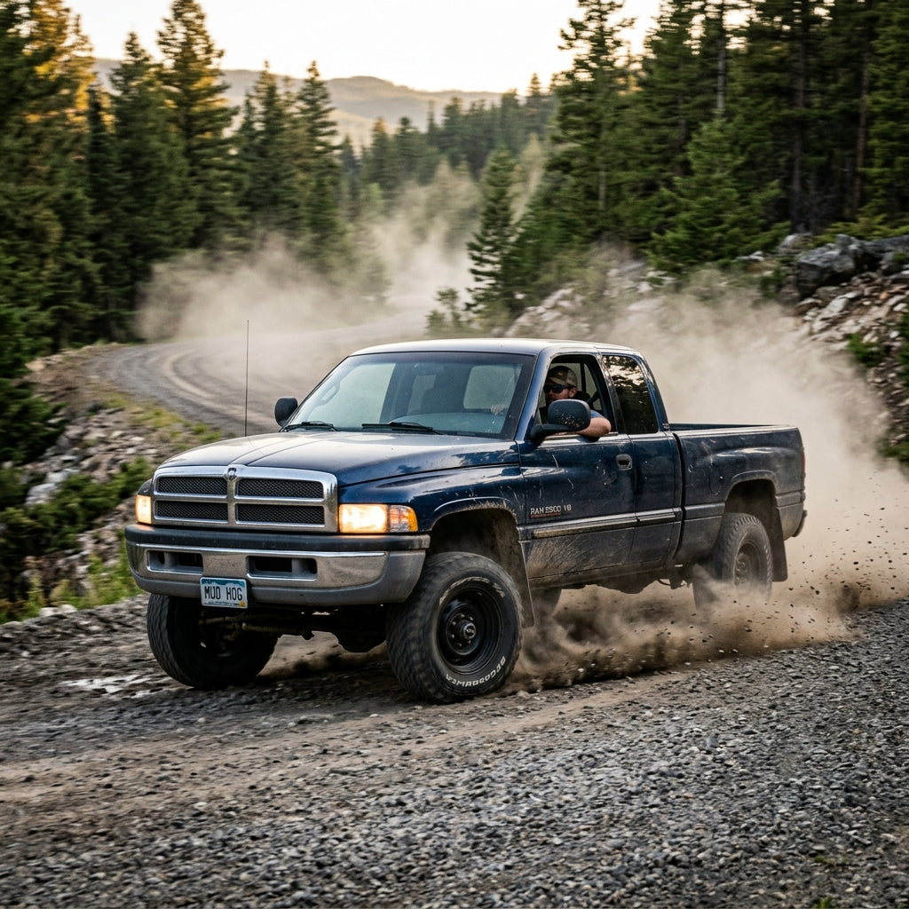 Action Shot: Dodge Ram 2500 Driving Fast