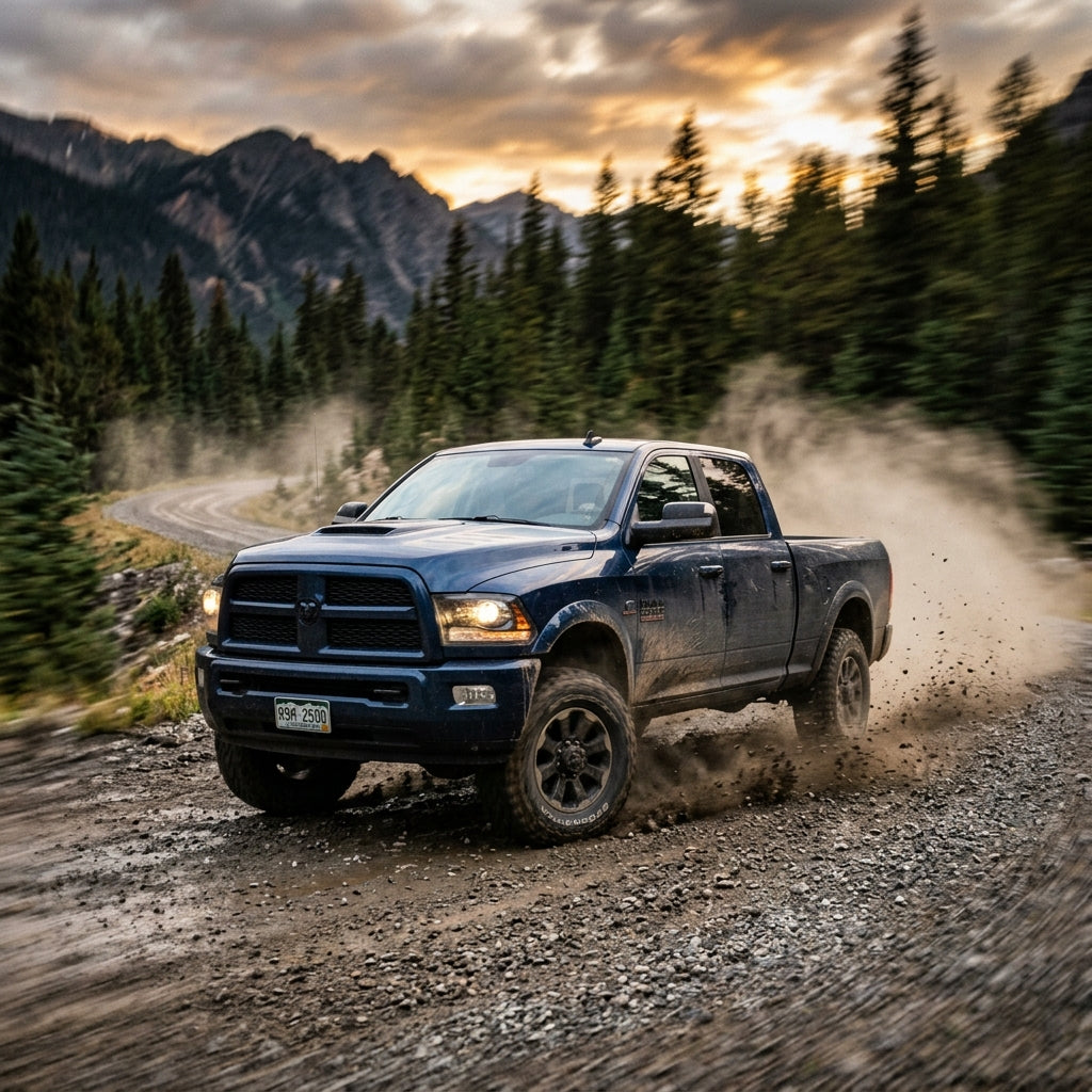 Action Shot: Dodge Ram 2500 Driving Fast