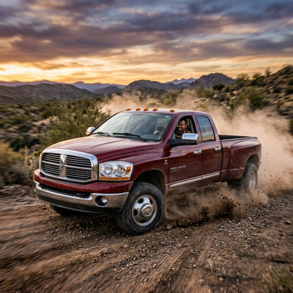 Action Shot: Dodge Ram 3500 Driving Fast