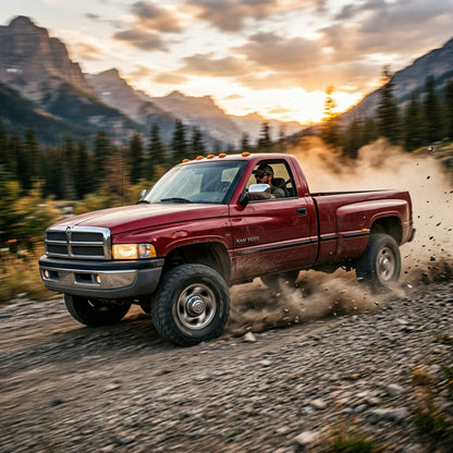 Action Shot: Dodge Ram 3500 Driving Fast