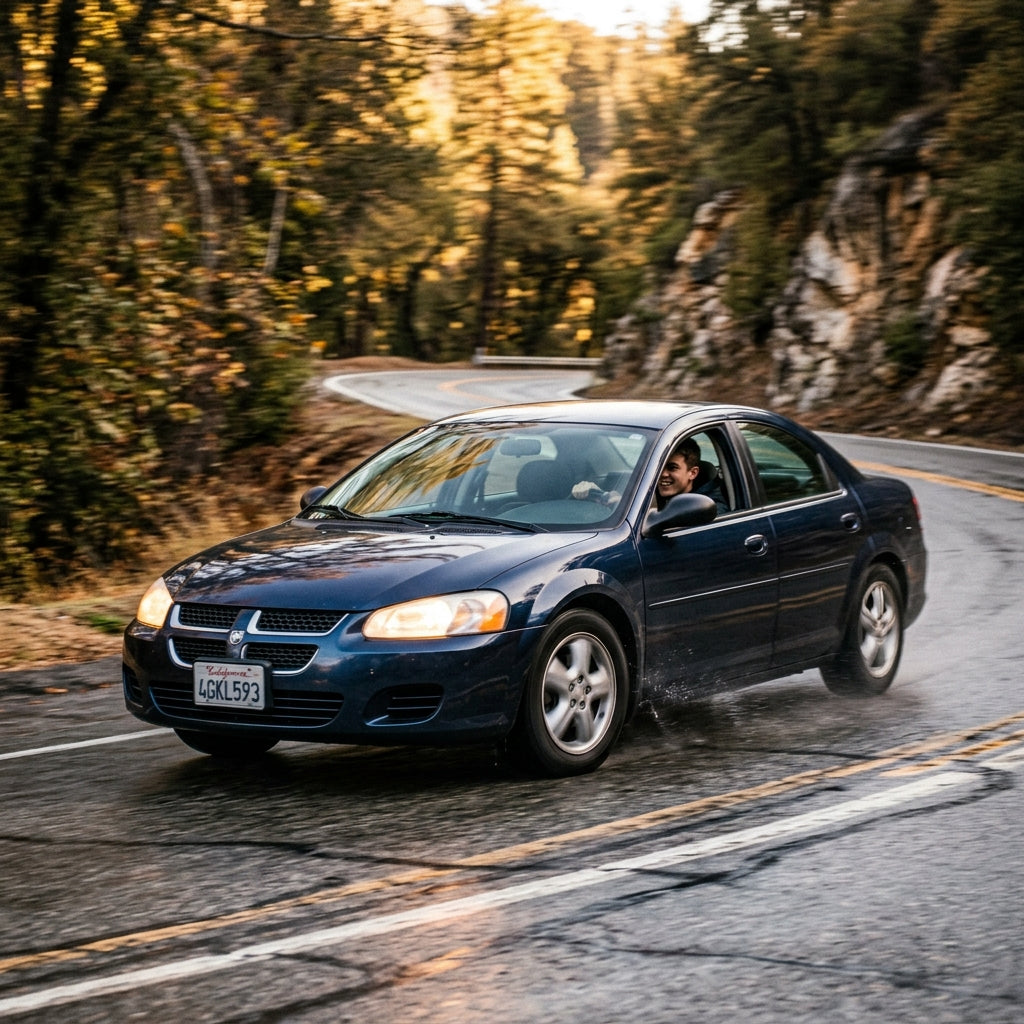 Action Shot: Dodge Stratus Driving Fast