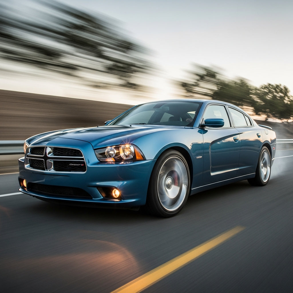Action Shot: Dodge  Charger Driving Fast