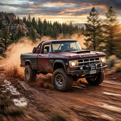 Action Shot: Dodge,Plymouth W100,W150,Trailduster Driving Fast