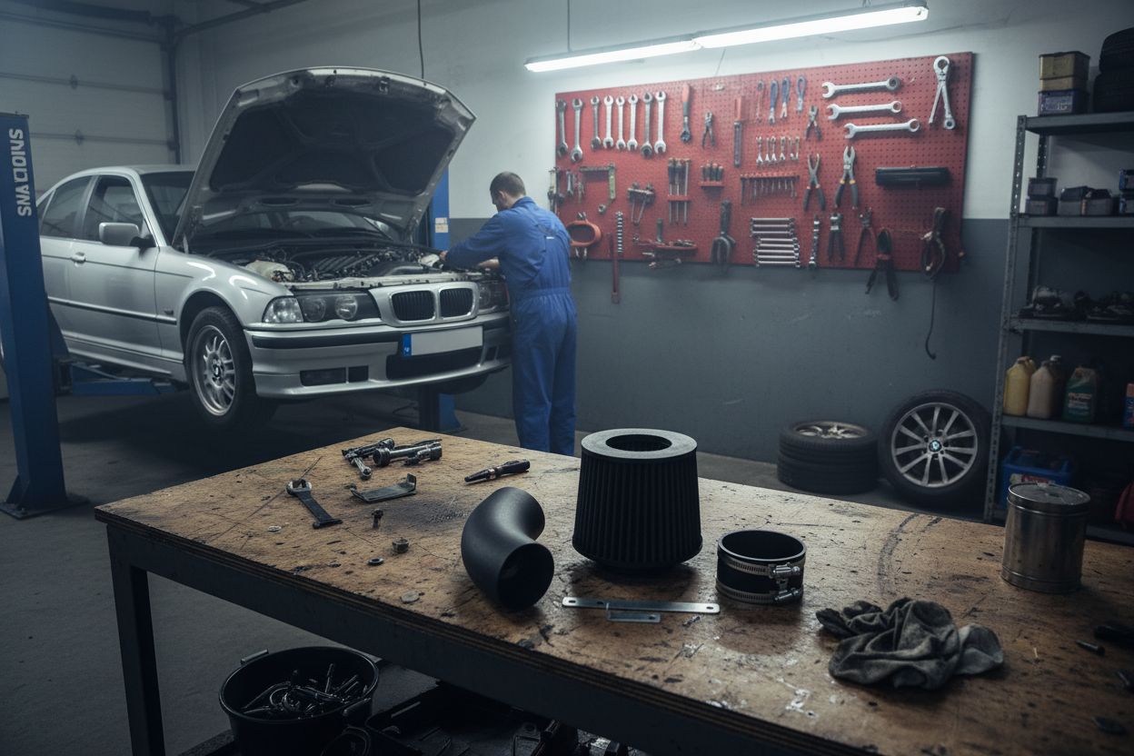 Cold Air Intake for BMW E46 323/325/328/330 (1998-2005) I6 Engine Black Default Title