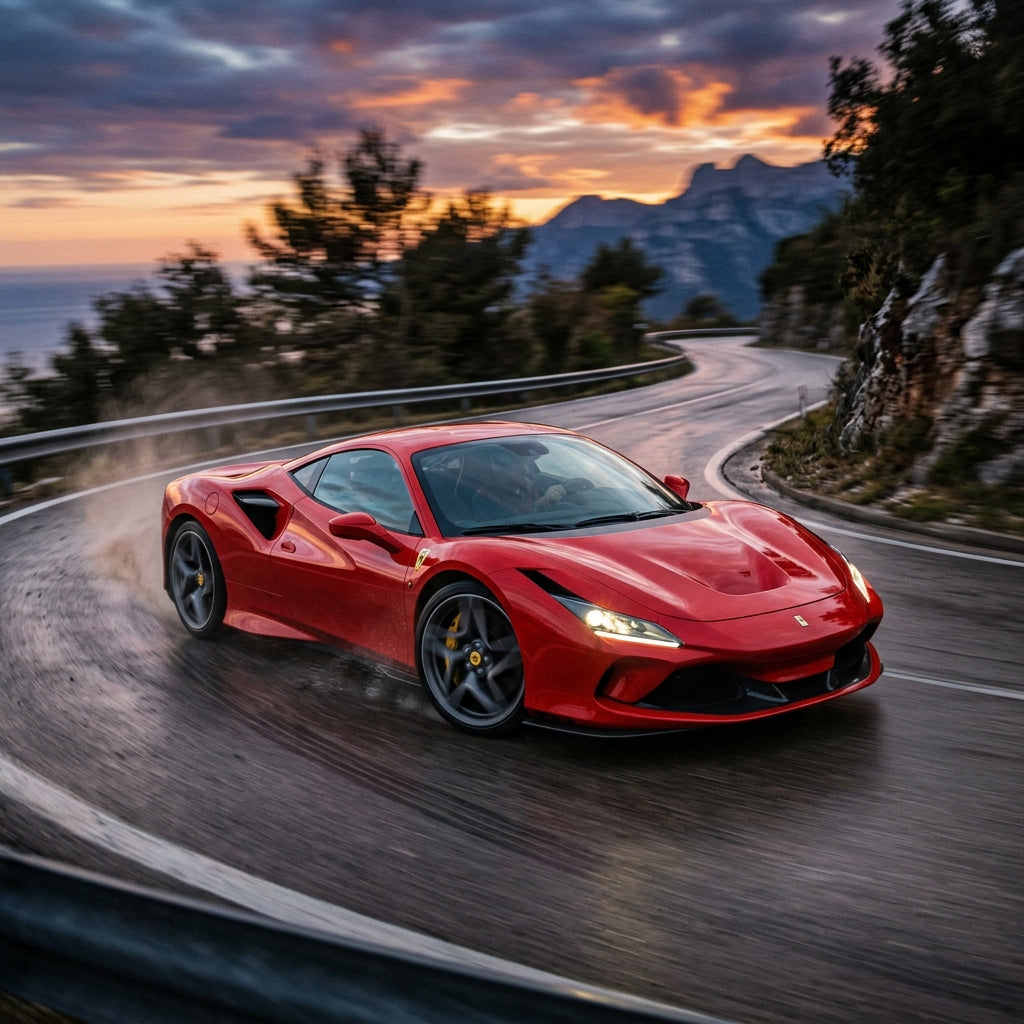 Action Shot: Ferrari 488,F8 Driving Fast
