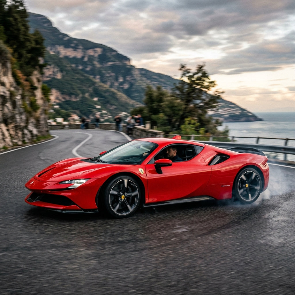 Action Shot: Ferrari SF90 Driving Fast