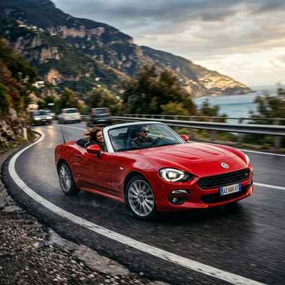 Action Shot: Fiat 124 Spider Driving Fast