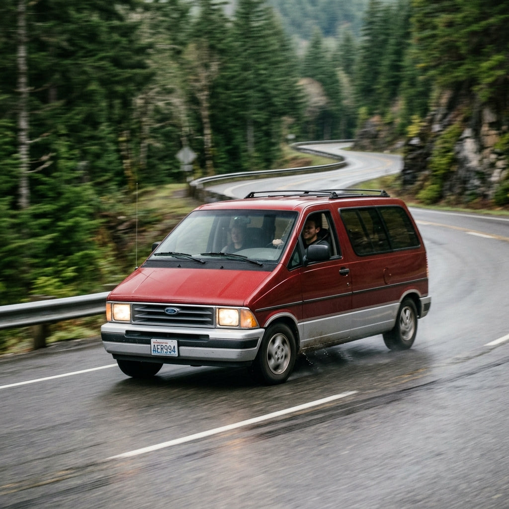 Action Shot: Ford Aerostar Driving Fast