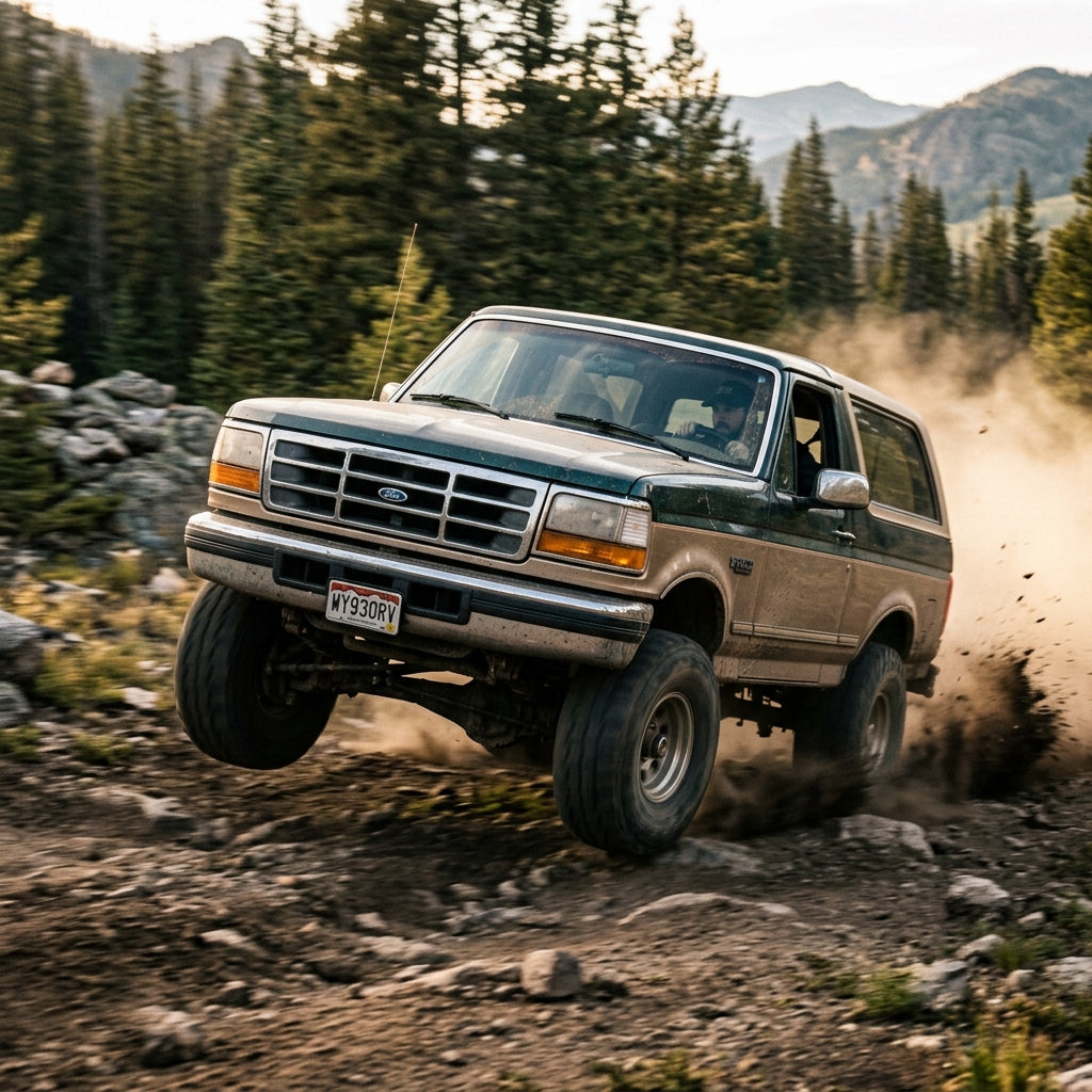 Action Shot: Ford Bronco,F-150,F-250 Driving Fast