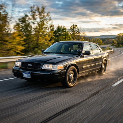 Action Shot: Ford Crown Victoria Driving Fast