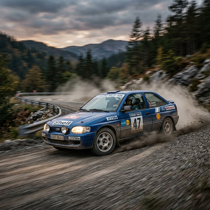 Action Shot: Ford Escort Driving Fast
