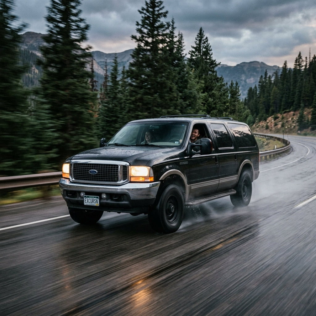 Action Shot: Ford Excursion Driving Fast