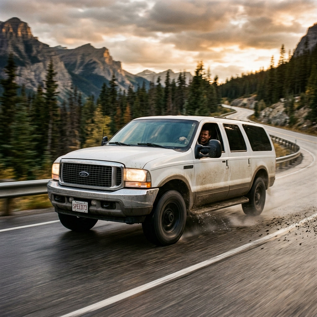 Action Shot: Ford Excursion Driving Fast