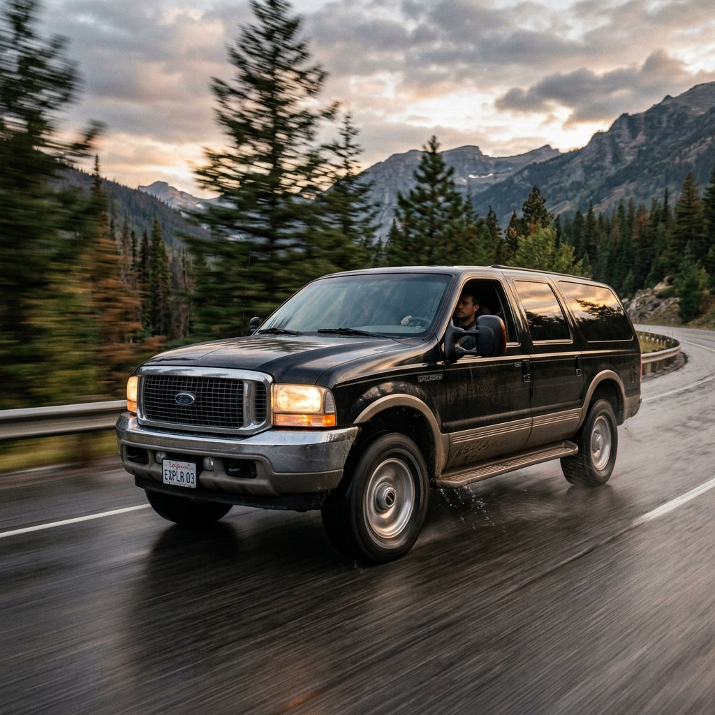 Action Shot: Ford Excursion Driving Fast