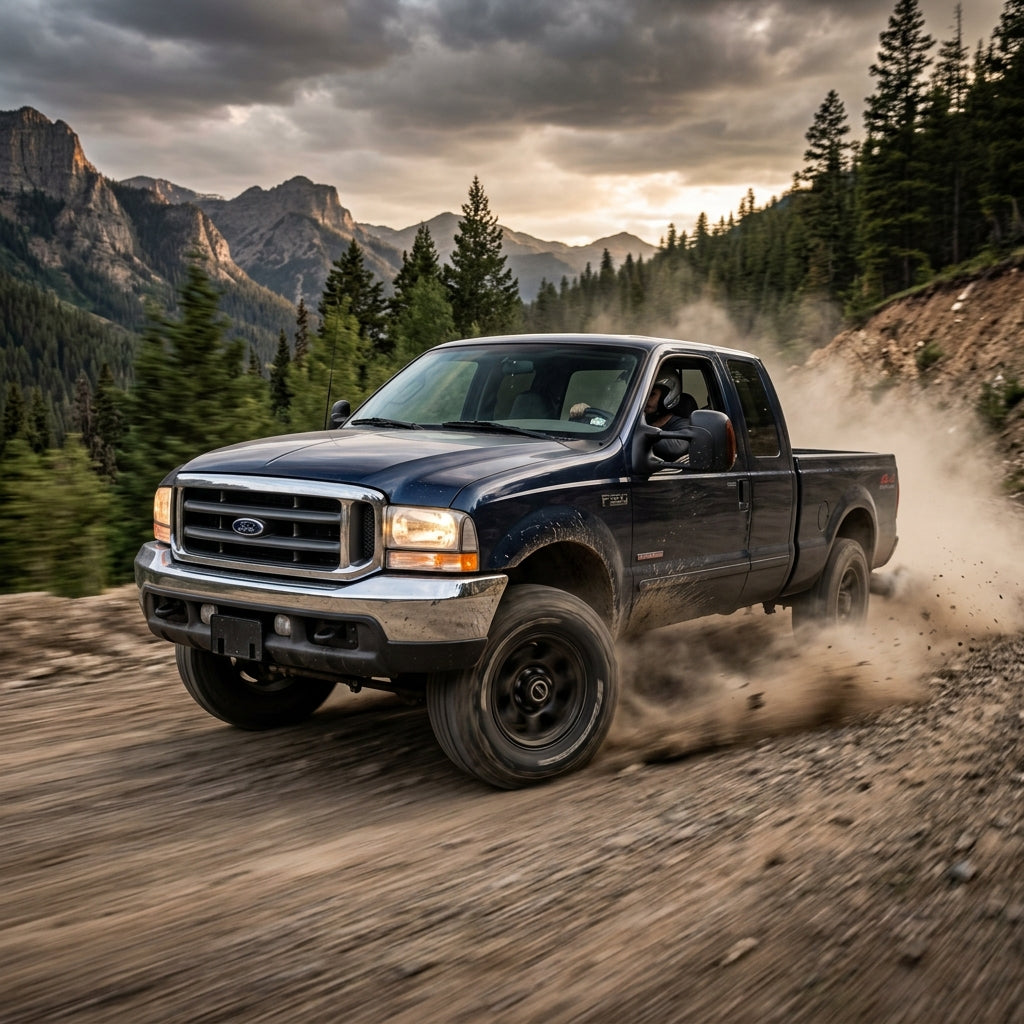 Action Shot: Ford Excursion,F-250,F-350,F-450,F-550 Driving Fast