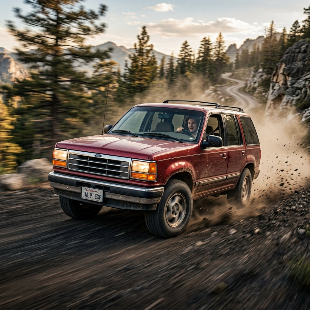 Action Shot: Ford Explorer Driving Fast