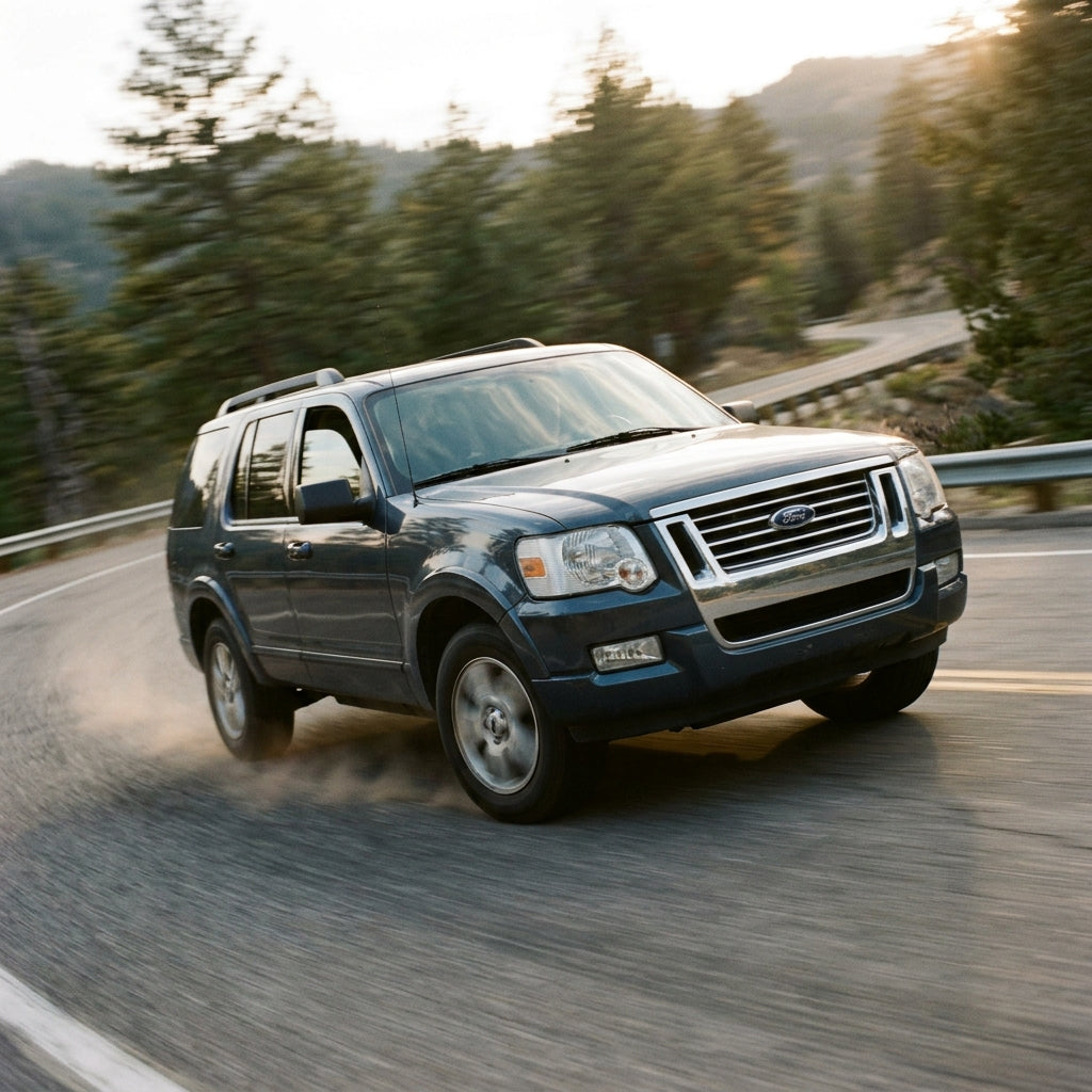Action Shot: Ford Explorer Driving Fast