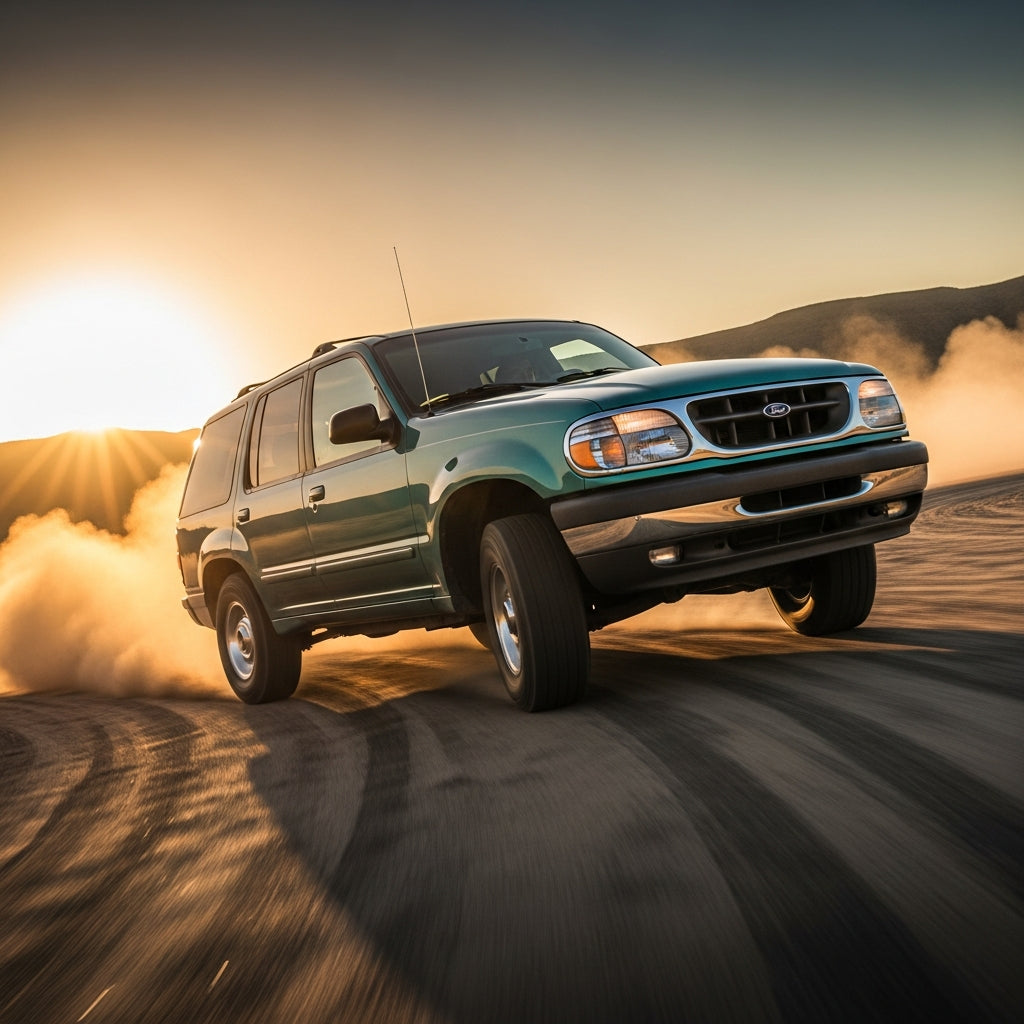 Action Shot: Ford Explorer Driving Fast