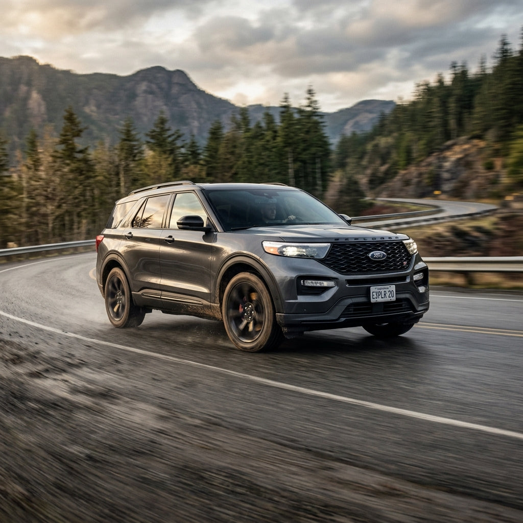 Action Shot: Ford Explorer Driving Fast