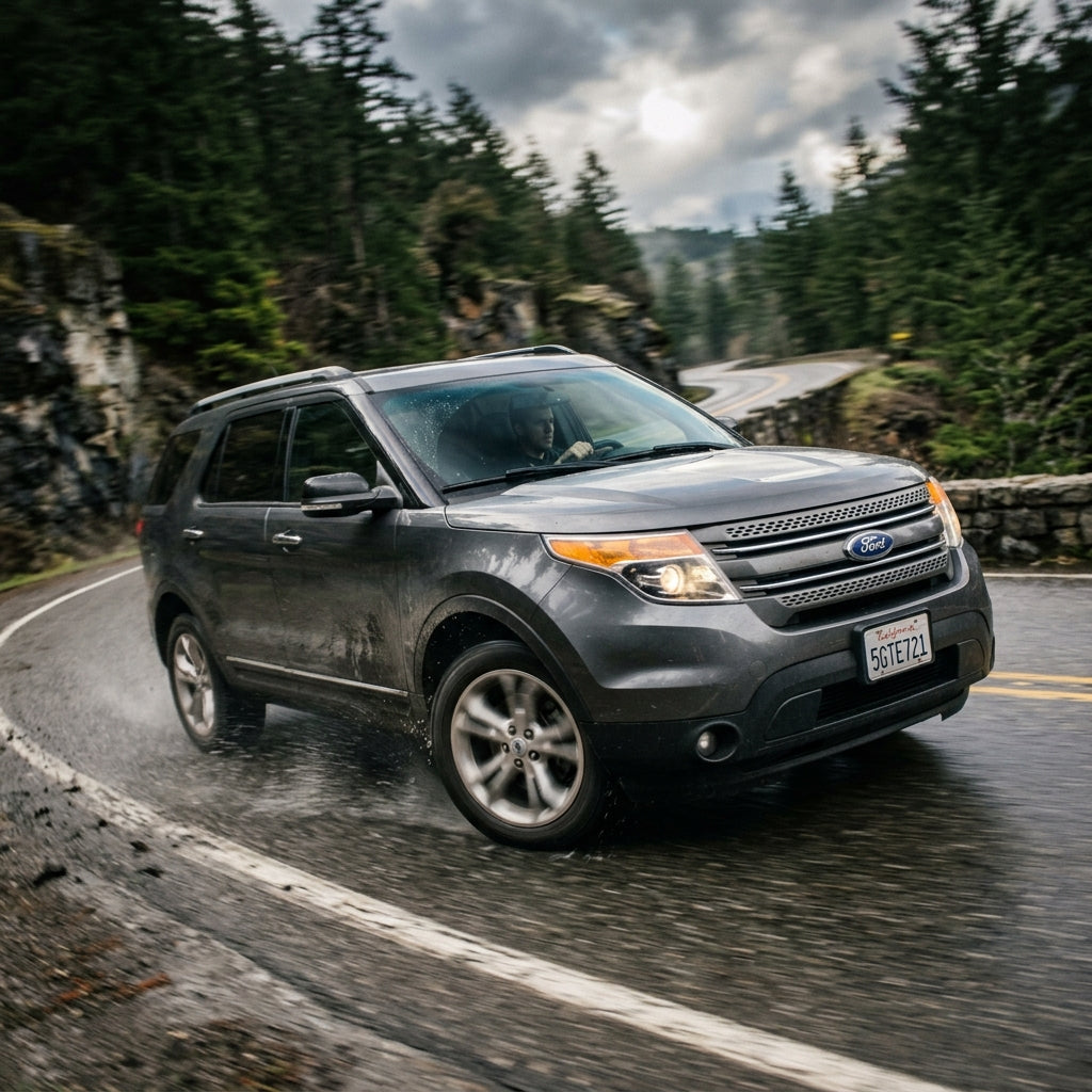 Action Shot: Ford Explorer Driving Fast