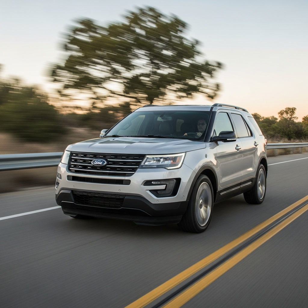 Action Shot: Ford Explorer Driving Fast