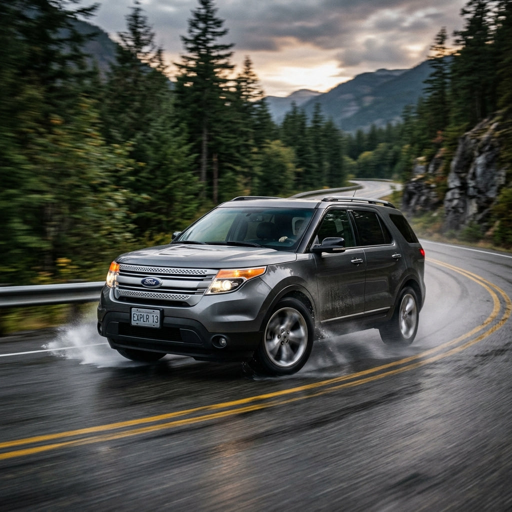 Action Shot: Ford Explorer Driving Fast