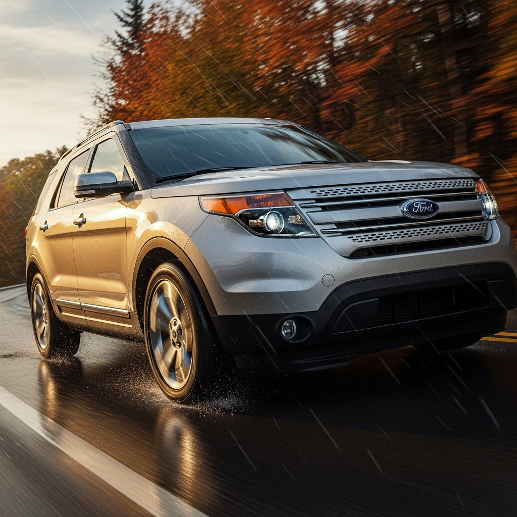 Action Shot: Ford Explorer Driving Fast
