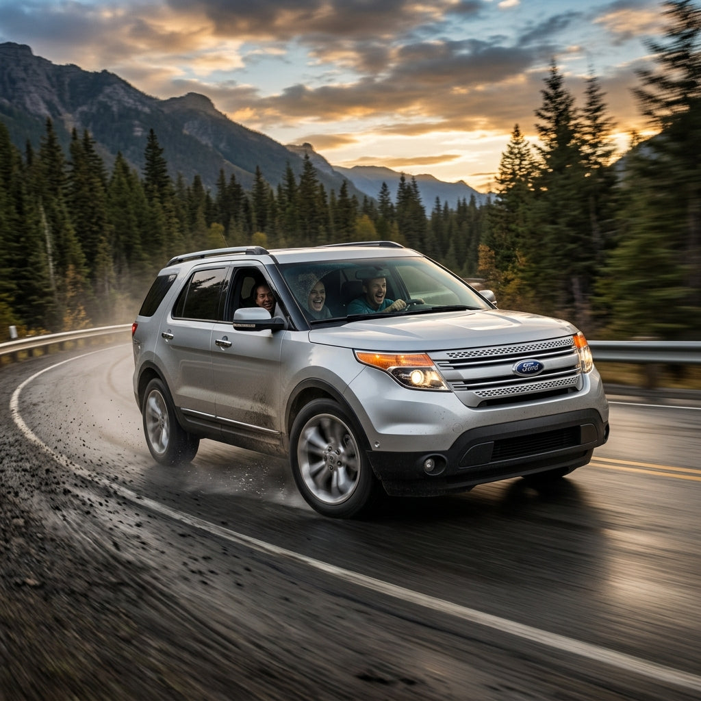 Action Shot: Ford Explorer Driving Fast