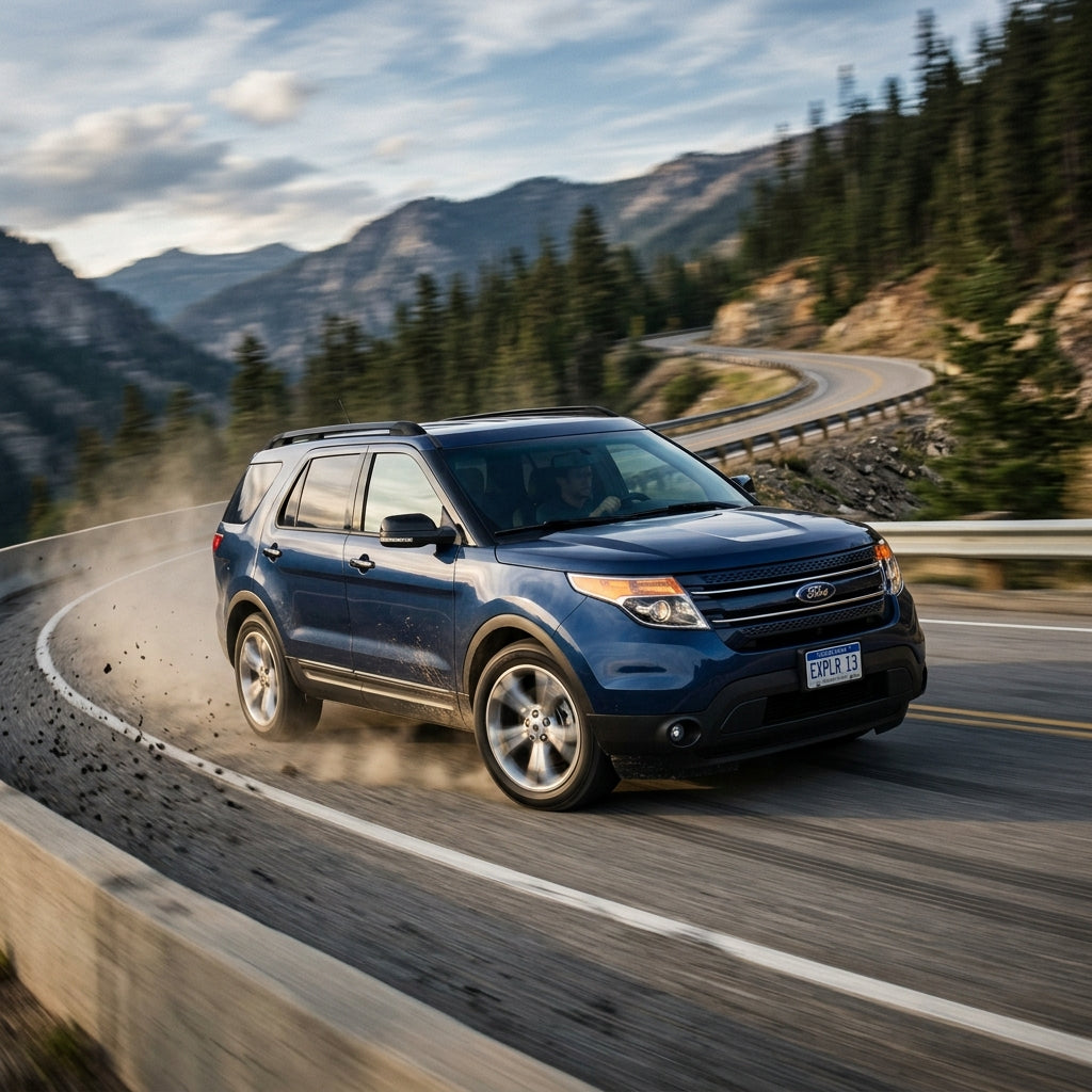 Action Shot: Ford Explorer Driving Fast