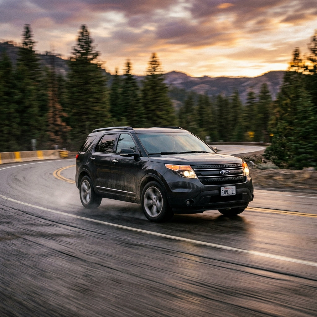 Action Shot: Ford Explorer Driving Fast
