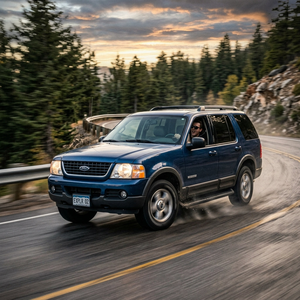 Action Shot: Ford Explorer Driving Fast