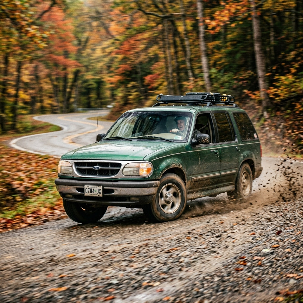 Action Shot: Ford Explorer Driving Fast